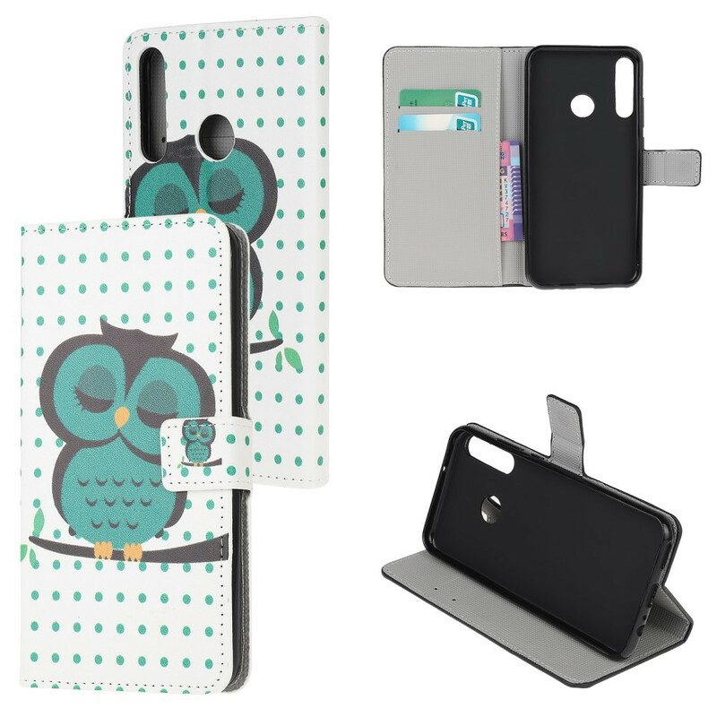 Folio-hoesje voor Huawei Y7p Slapende Uil