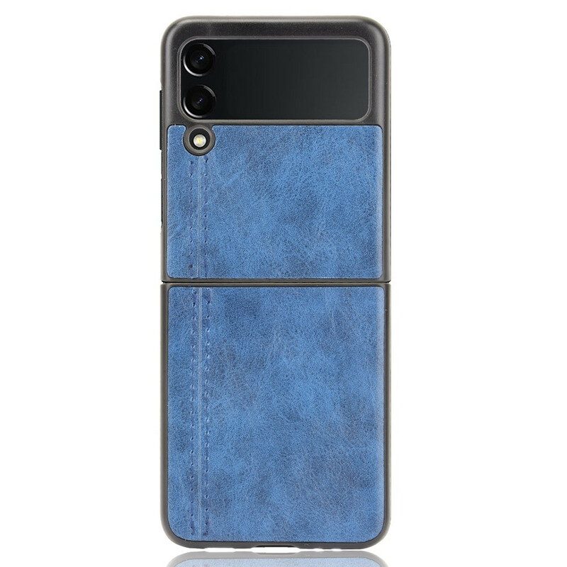 Telefoonhoesje voor Samsung Galaxy Z Flip 3 5G Folio-hoesje Kunstleer Stiksels