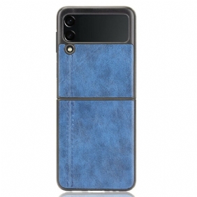 Telefoonhoesje voor Samsung Galaxy Z Flip 3 5G Folio-hoesje Kunstleer Stiksels
