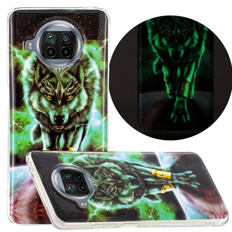 Telefoonhoesje voor Xiaomi Mi 10T Lite Fluorescerende Wolf-serie