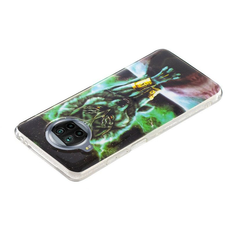 Telefoonhoesje voor Xiaomi Mi 10T Lite Fluorescerende Wolf-serie