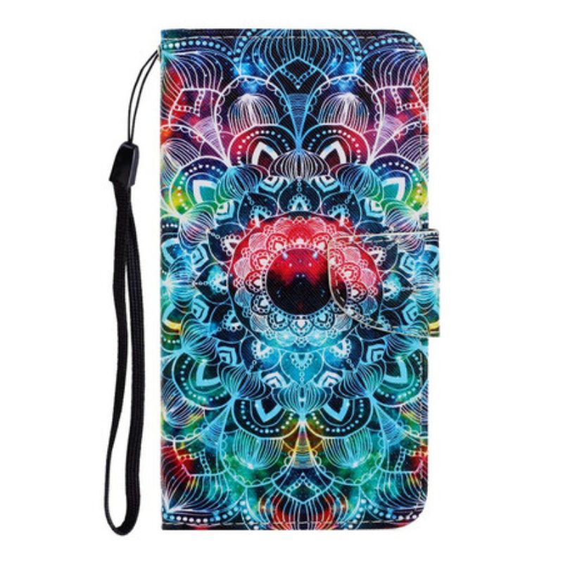 Leren Hoesje voor Xiaomi Mi 10 / 10 Pro Met Ketting Flitsende Strappy Mandala