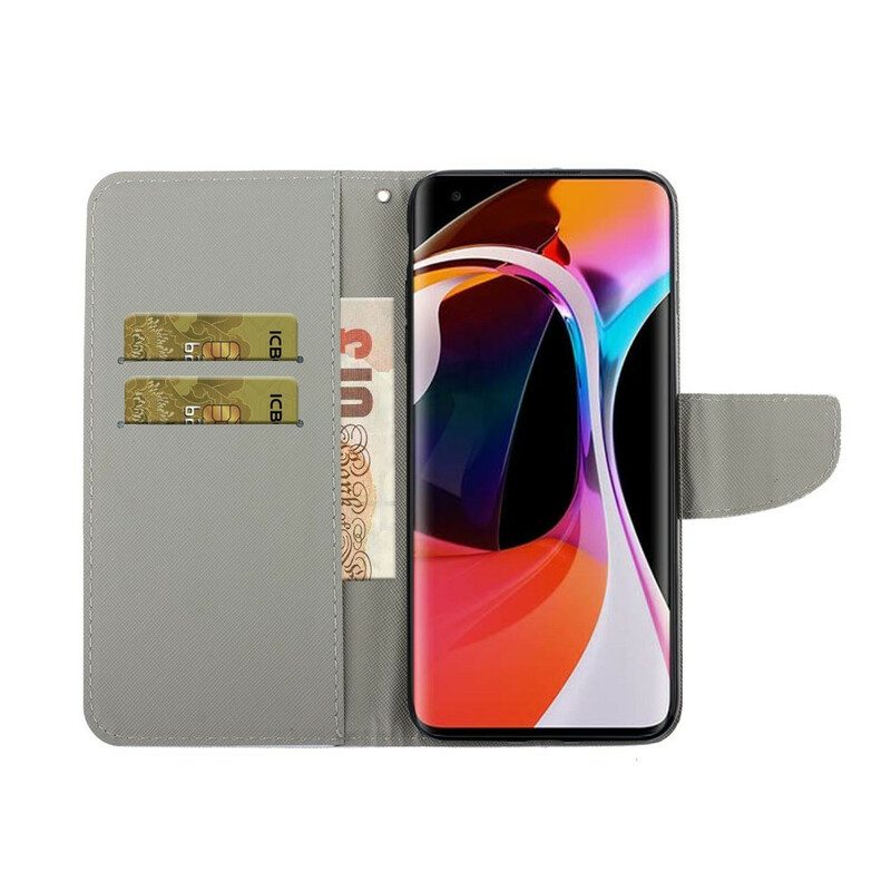 Leren Hoesje voor Xiaomi Mi 10 / 10 Pro Met Ketting Flitsende Strappy Mandala