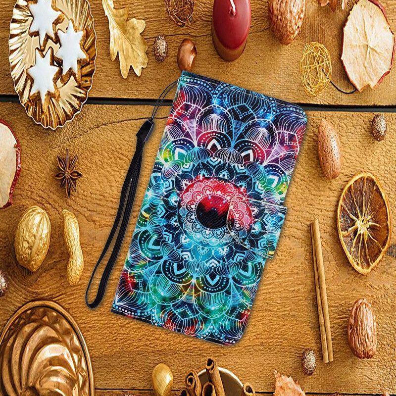 Leren Hoesje voor Xiaomi Mi 10 / 10 Pro Met Ketting Flitsende Strappy Mandala
