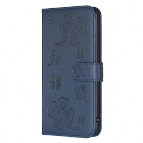 Leren Hoesje Samsung Galaxy S24 5g Klaverpatroon