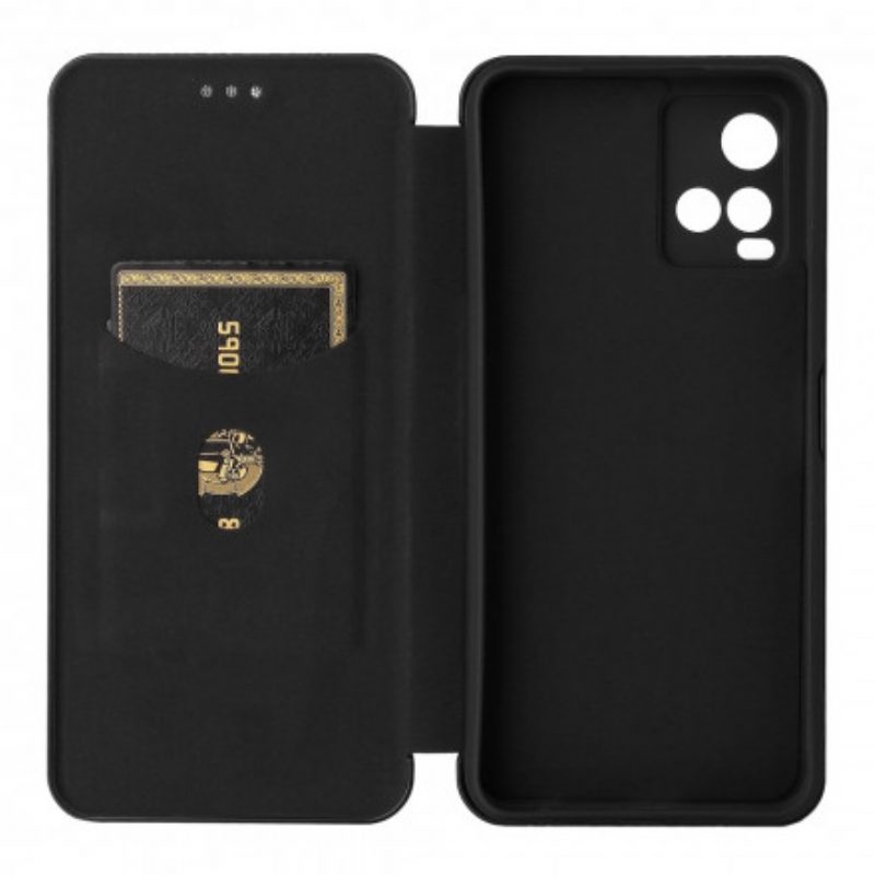 Bescherming Hoesje voor Vivo Y21 Folio-hoesje Gekleurde Koolstofsilicone