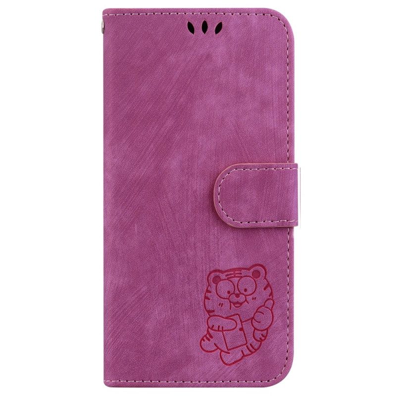 Folio-hoesje voor iPhone 15 Pro Schattige Tijger