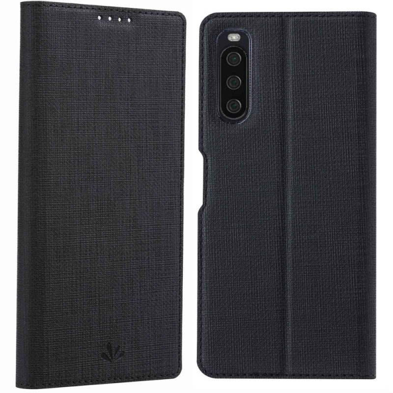 Bescherming Hoesje voor Sony Xperia 10 IV Folio-hoesje Vili-stoffentextuur