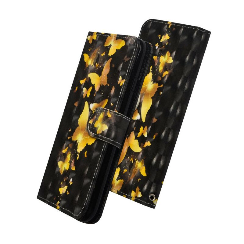 Folio-hoesje voor Realme C11 Gele Vlinders
