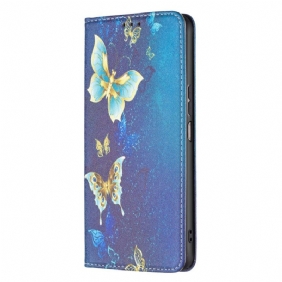 Bescherming Hoesje voor Xiaomi Redmi 10C Folio-hoesje Vlinders