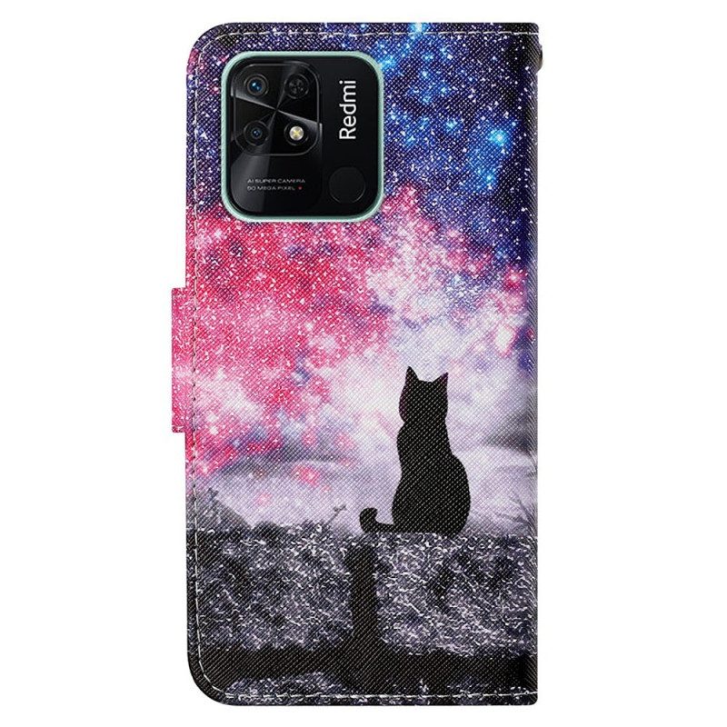 Folio-hoesje voor Xiaomi Redmi 10C Kat In De Nacht