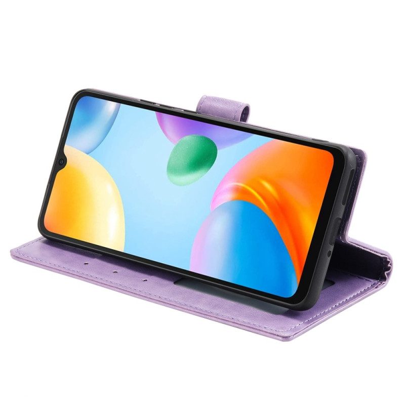 Folio-hoesje voor Xiaomi Redmi 10C Mandala Zon Met Lanyard