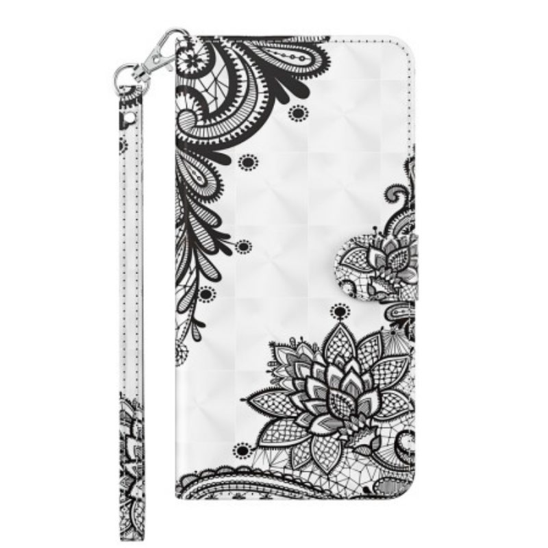 Folio-hoesje voor Xiaomi Redmi 10C Met Ketting Kant Met Bandjes