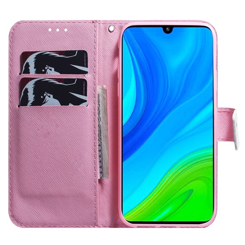 Folio-hoesje voor Xiaomi Redmi 10C Roze Bloem