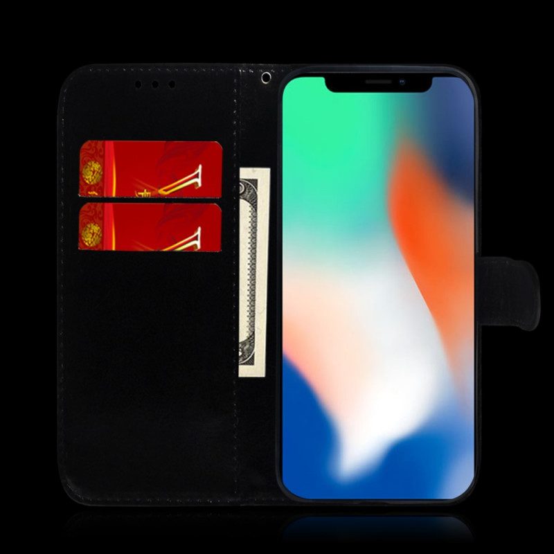 Flip Case voor OnePlus Nord N100 Spiegelhoes Van Imitatieleer