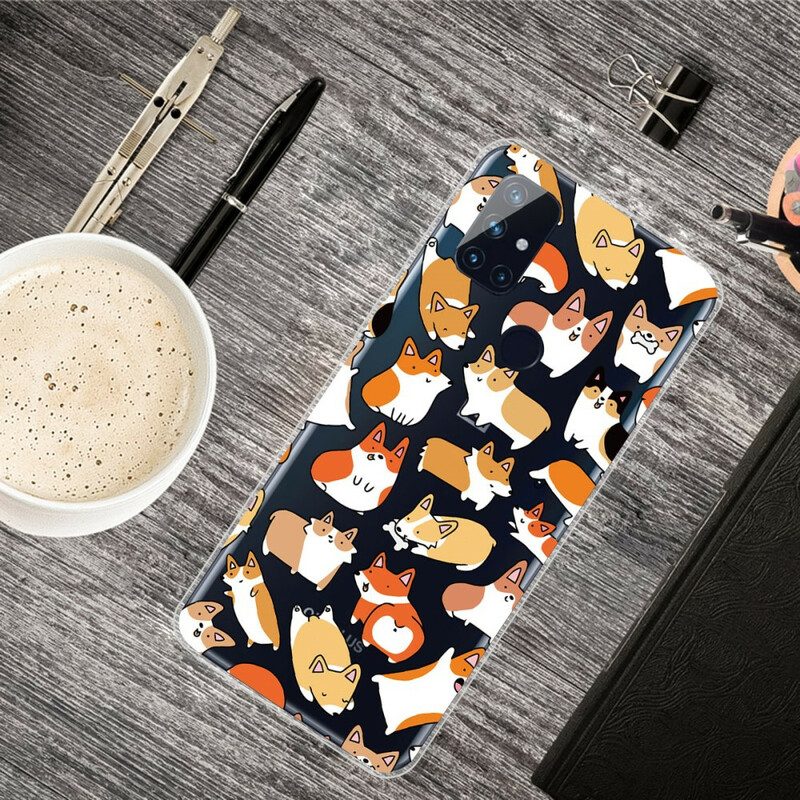 Telefoonhoesje voor OnePlus Nord N100 Naadloze Meerdere Honden