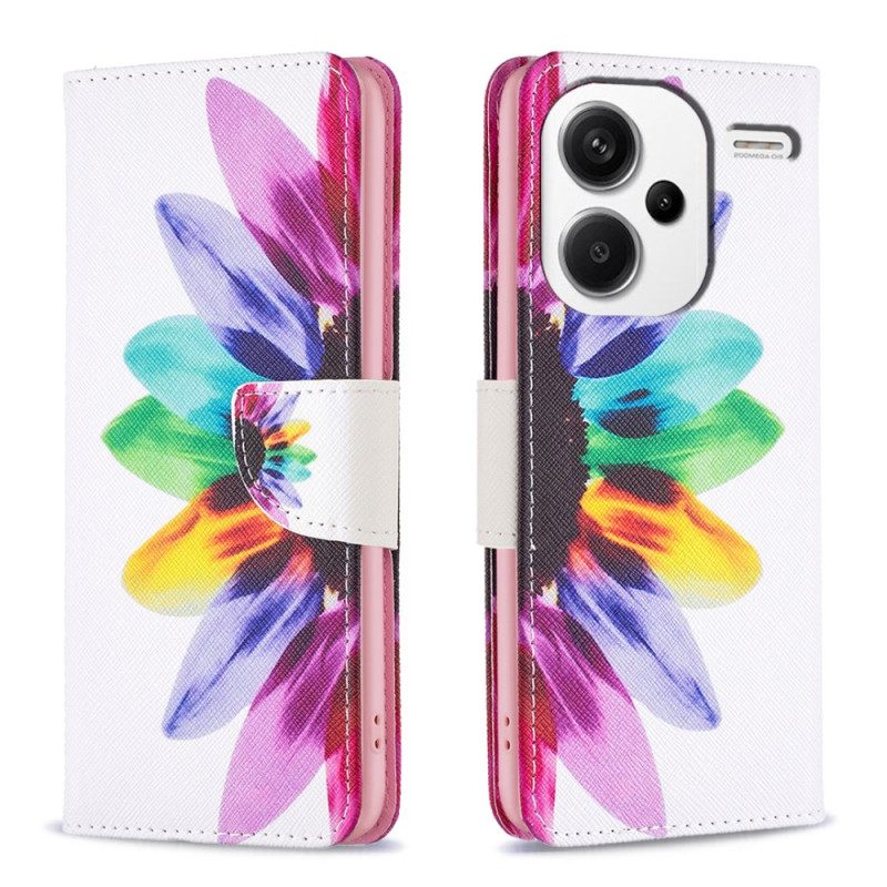 Folio-hoesje Xiaomi Redmi Note 13 Pro Plus 5g Telefoonhoesje Waterverfbloem