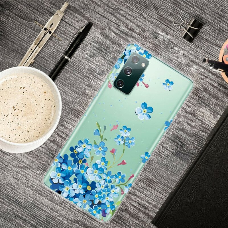 Hoesje voor Samsung Galaxy S20 FE Blauwe Bloemen