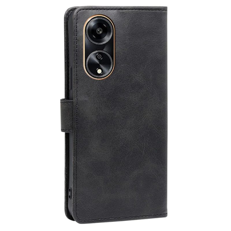 Leren Hoesje Voor Oppo A98 5g Kuittextuur