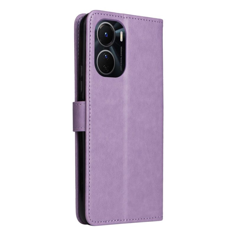 Folio-hoesje voor Vivo Y16 Met Ketting Kat En Bij Met Lanyard