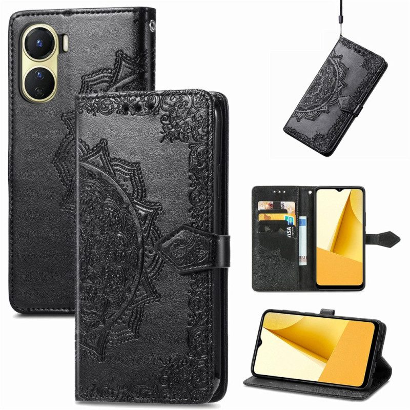 Leren Hoesje voor Vivo Y16 Barok-mandala