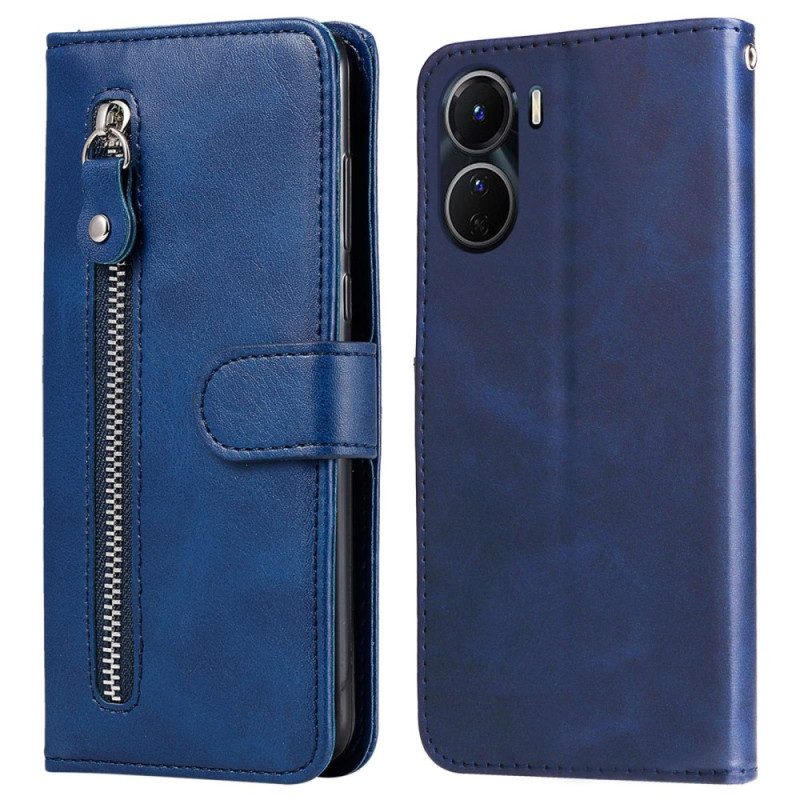 Leren Hoesje voor Vivo Y16 Portemonnee