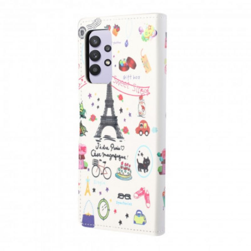 Folio-hoesje voor Samsung Galaxy A32 Ik Hou Van Parijs