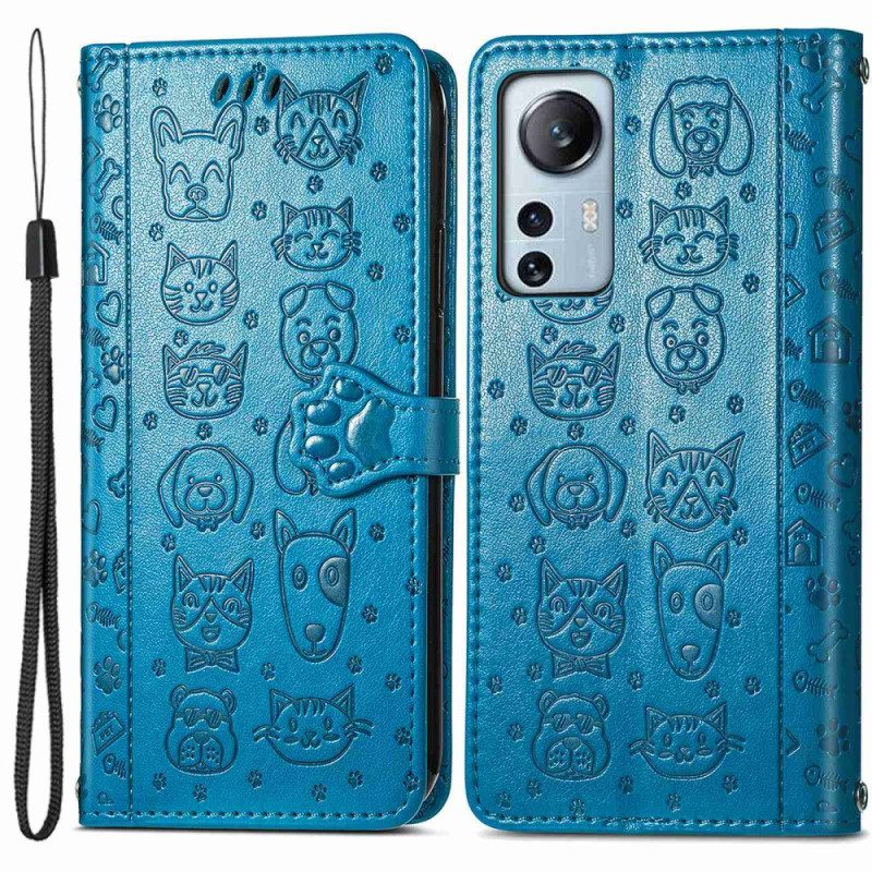 Leren Hoesje voor Xiaomi 12 Lite Geanimeerde Dieren