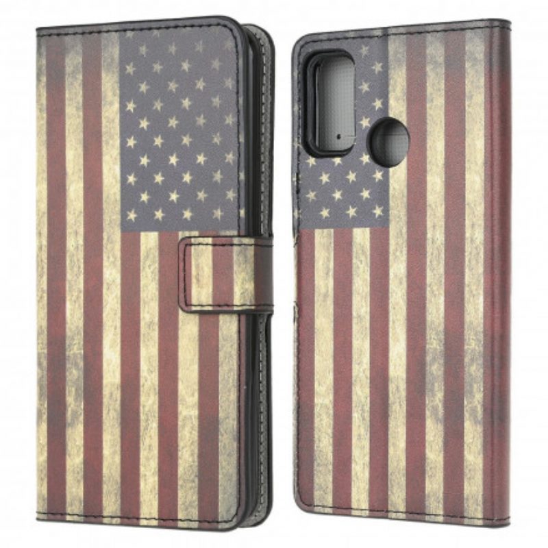 Folio-hoesje voor Moto G30 / G10 Amerikaanse Vlag