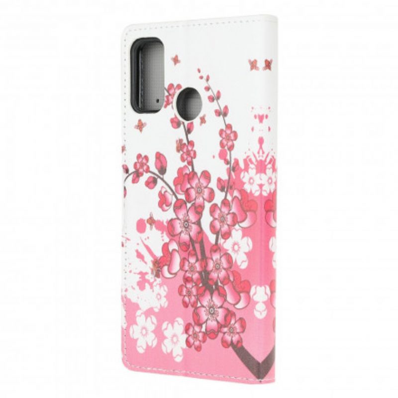 Folio-hoesje voor Moto G30 / G10 Tropische Bloemen