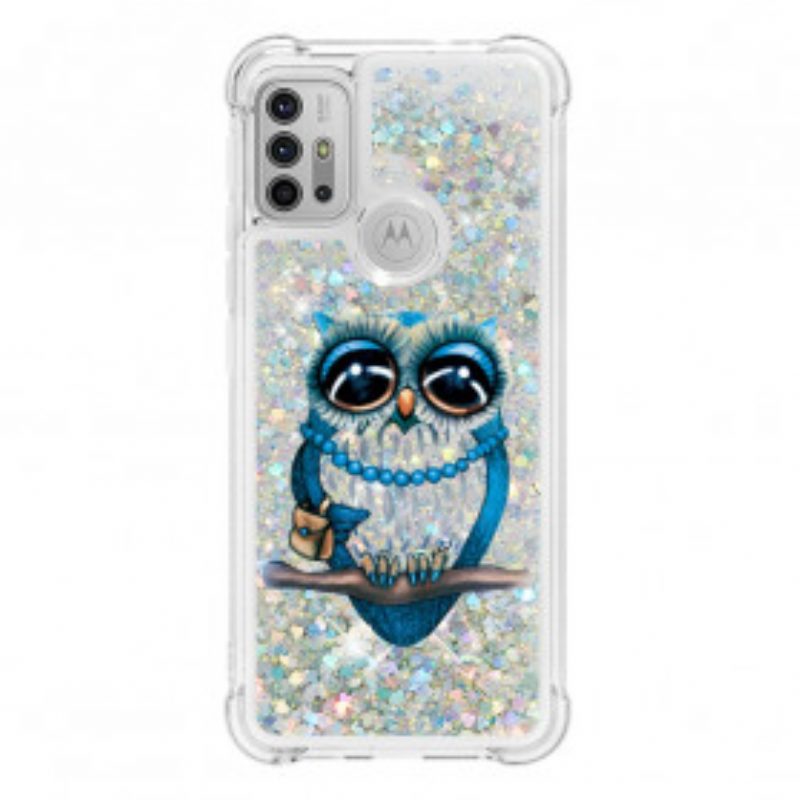 Hoesje voor Moto G30 / G10 Miss Uil Pailletten