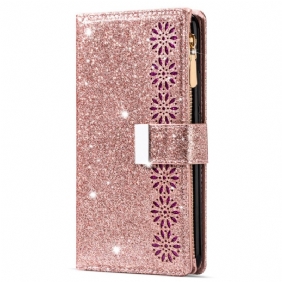 Folio-hoesje Xiaomi Redmi Note 13 5g Telefoonhoesje Portemonnee Met Glitterrits