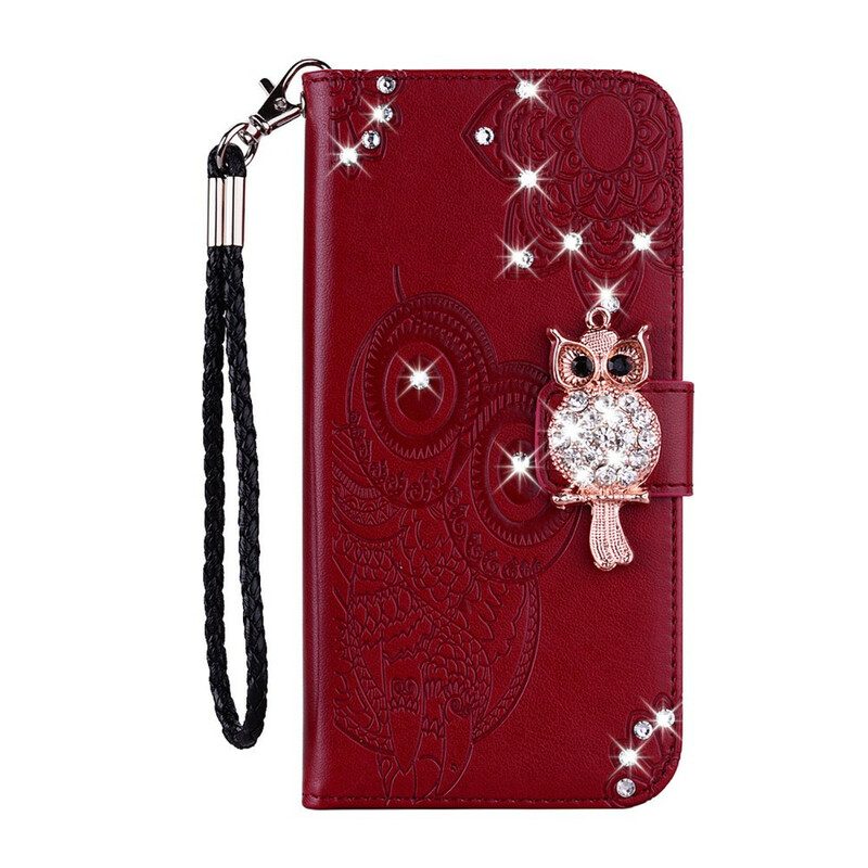 Folio-hoesje voor Samsung Galaxy A42 5G Uil Mandala En Charme