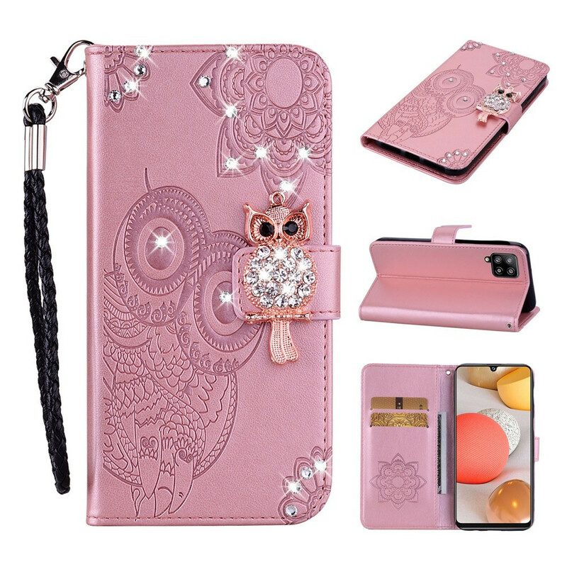 Folio-hoesje voor Samsung Galaxy A42 5G Uil Mandala En Charme