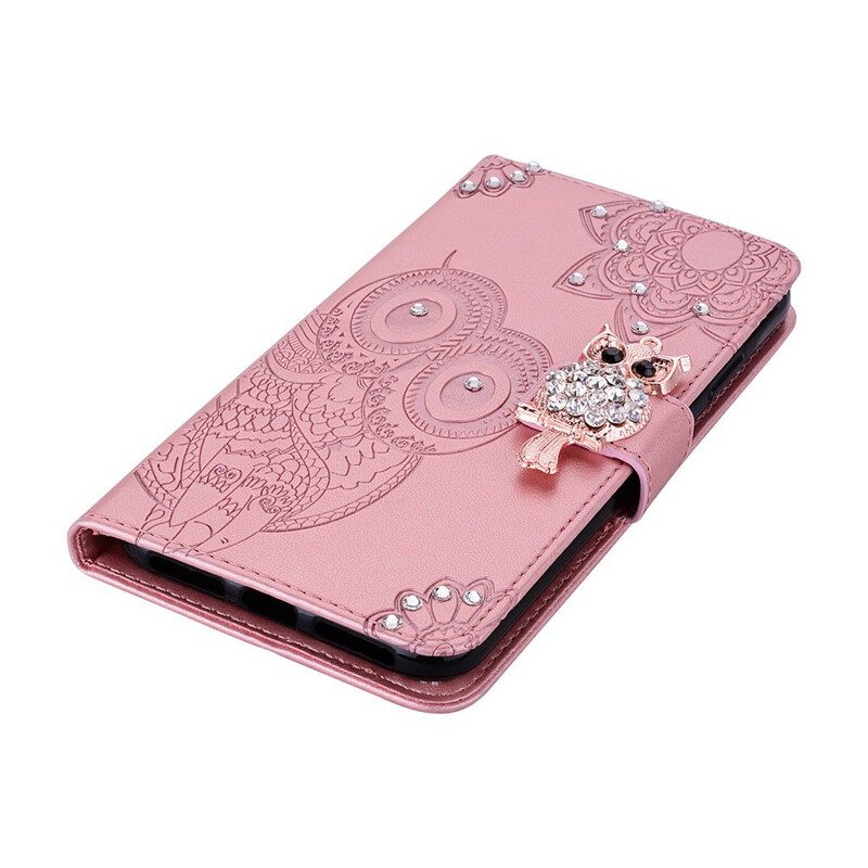 Folio-hoesje voor Samsung Galaxy A42 5G Uil Mandala En Charme
