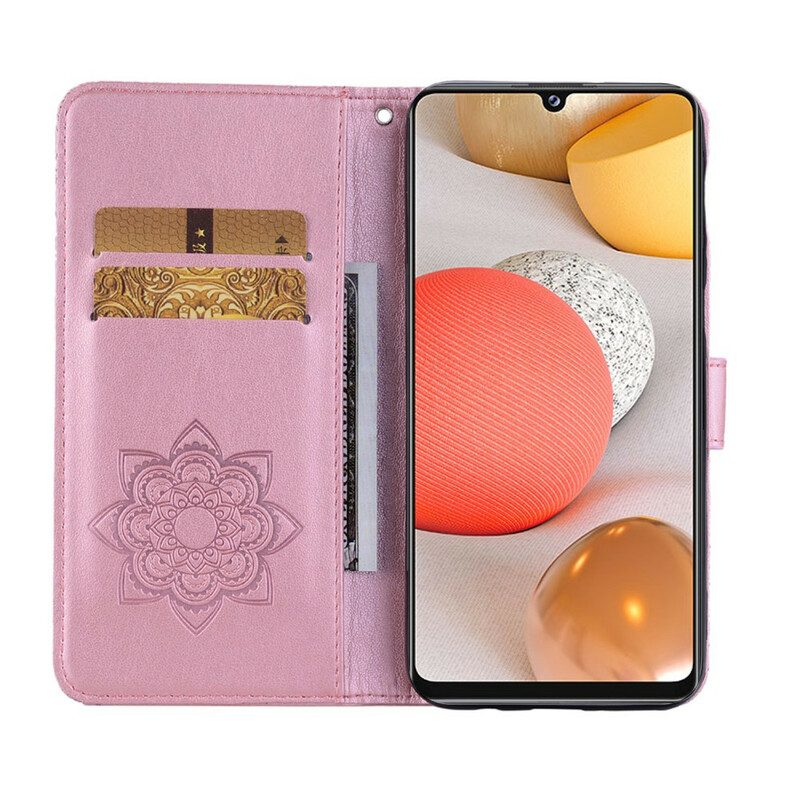 Folio-hoesje voor Samsung Galaxy A42 5G Uil Mandala En Charme