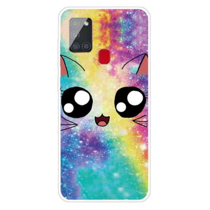 Hoesje voor Samsung Galaxy A21s Tekenfilm Kat