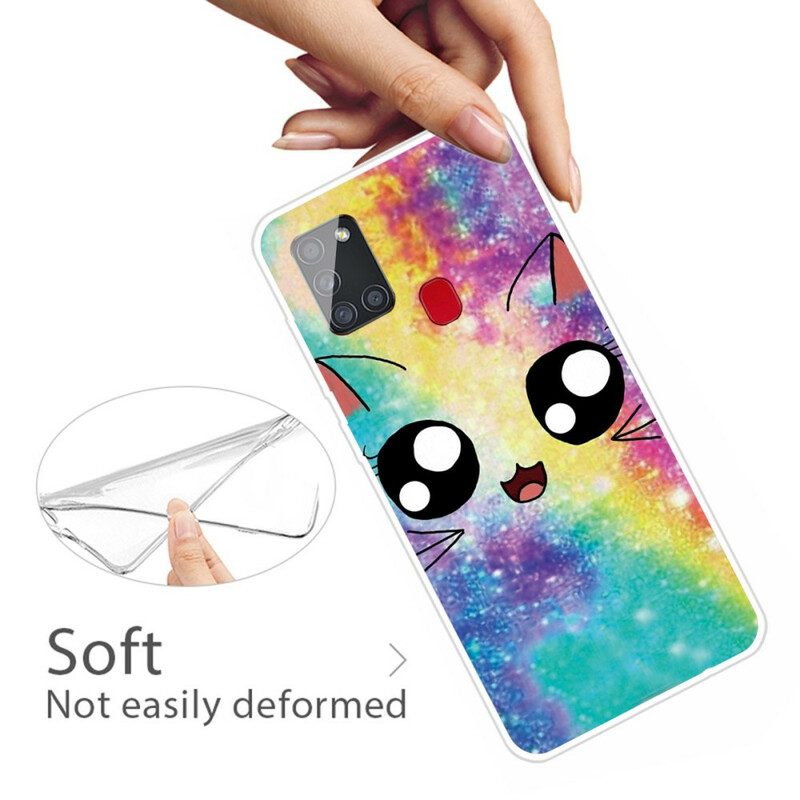 Hoesje voor Samsung Galaxy A21s Tekenfilm Kat