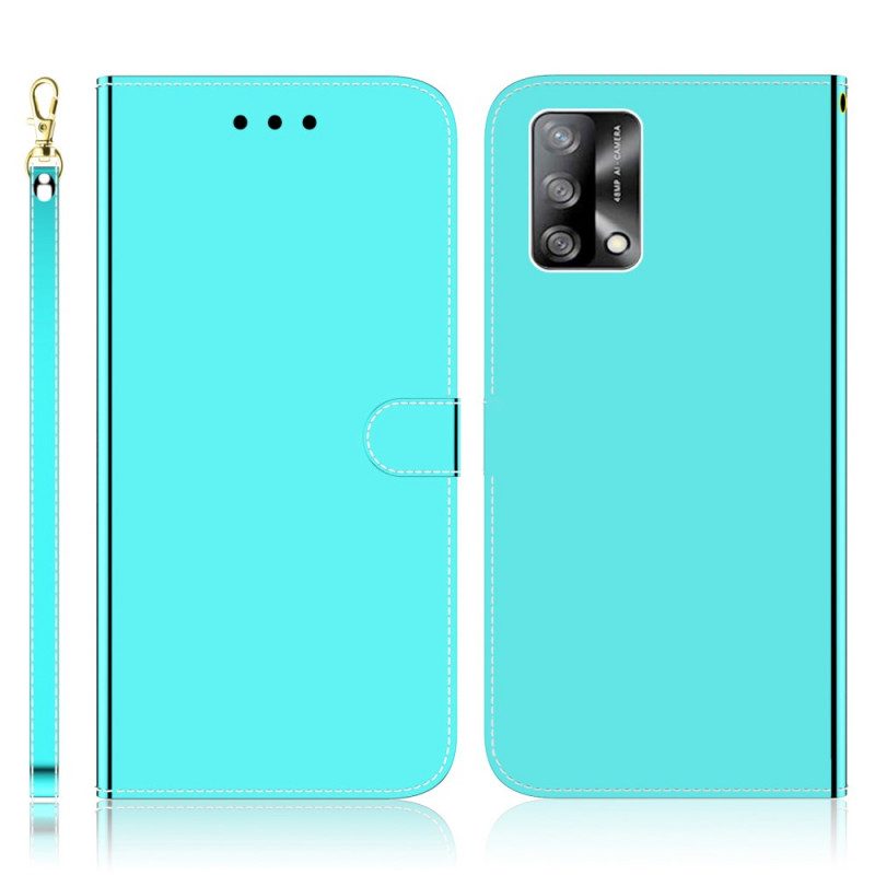 Folio-hoesje voor Oppo A74 4G Spiegelhoes Van Imitatieleer