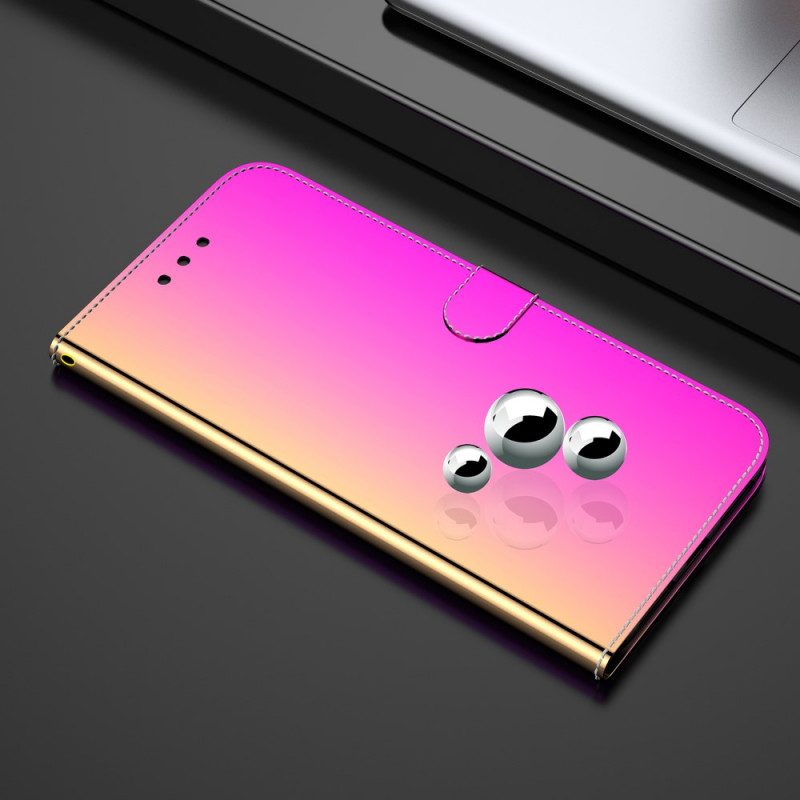 Folio-hoesje voor Oppo A74 4G Spiegelhoes Van Imitatieleer
