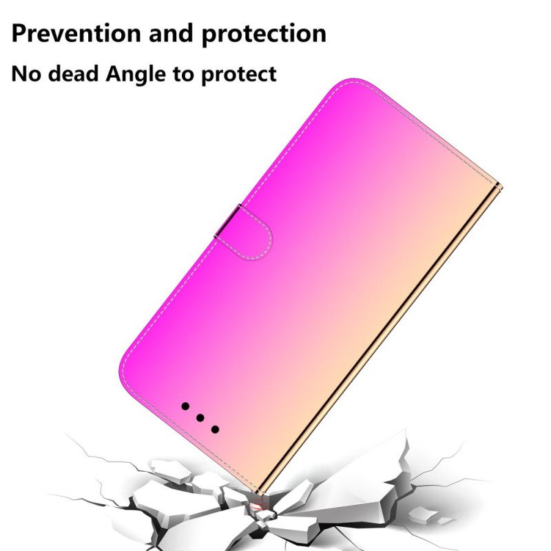 Folio-hoesje voor Oppo A74 4G Spiegelhoes Van Imitatieleer