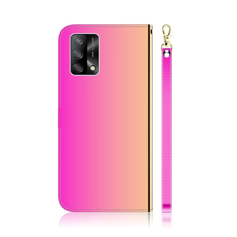 Folio-hoesje voor Oppo A74 4G Spiegelhoes Van Imitatieleer