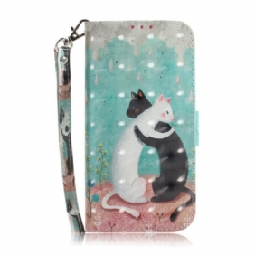 Folio-hoesje voor Xiaomi Mi 10T / 10T Pro Met Ketting Strappy Kattenvrienden