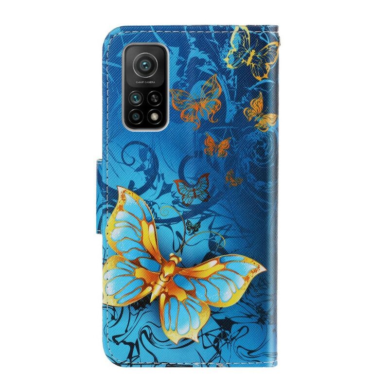 Folio-hoesje voor Xiaomi Mi 10T / 10T Pro Met Ketting Vlinderbandvariaties