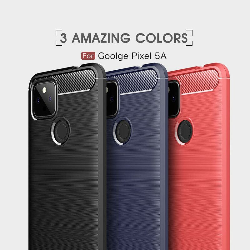 Hoesje voor Google Pixel 5A Geborstelde Koolstofvezel