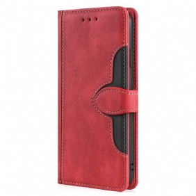 Folio-hoesje voor Samsung Galaxy M32 Imitatieleer Bicolor Stijlvol