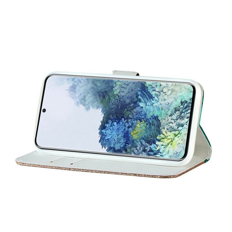 Folio-hoesje voor Samsung Galaxy S21 Plus 5G Krokodil Diamanten