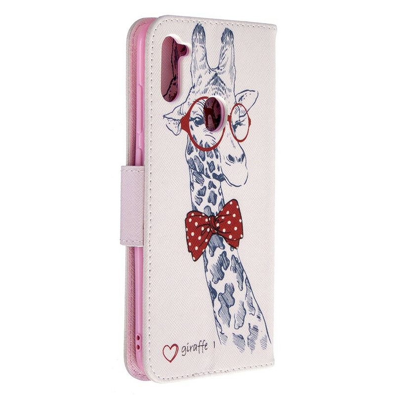 Folio-hoesje voor Samsung Galaxy M11 Slimme Giraf