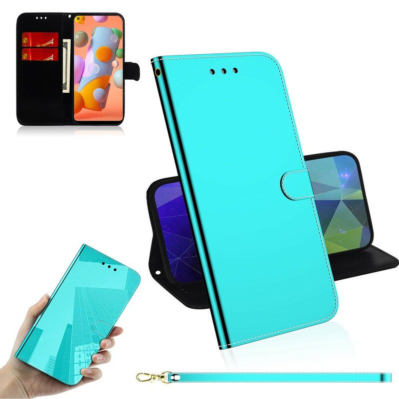 Folio-hoesje voor Samsung Galaxy M11 Spiegelhoes Van Imitatieleer