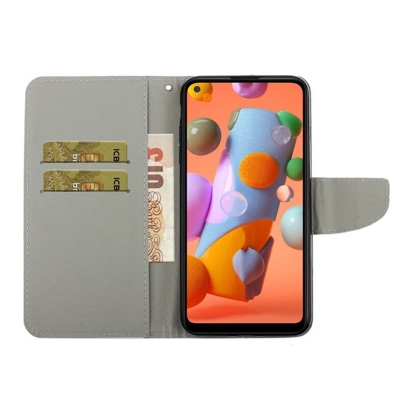 Folio-hoesje voor Samsung Galaxy M11 Vlinders En Zomerbloemen